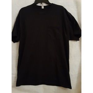 Jerzees Dri-Power Mens XL Black Pocket Tee Shirt - Cotton/Polyester Short Sleeve